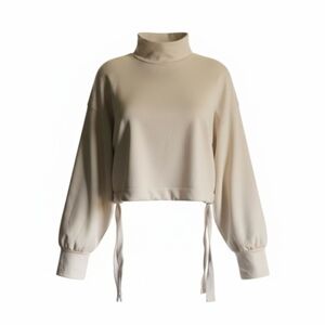 Cream Turtleneck Cropped Sweater